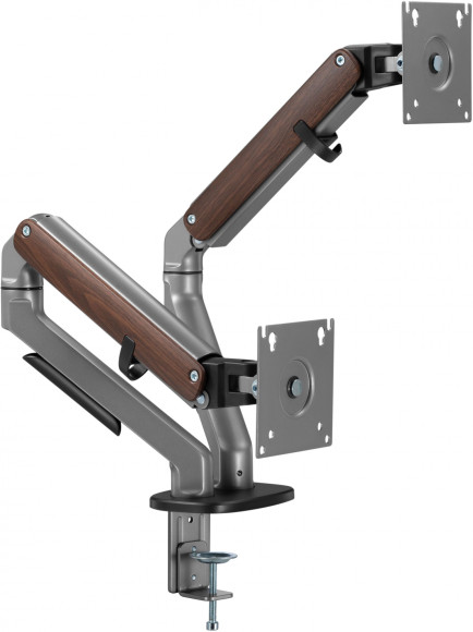 Кронштейн для мониторов Ultramounts UM735WD серый/коричневый 17"-27" макс.7кг крепление к столешнице поворот и наклон Кронштейн для мониторов Ultramounts UM735WD серый/коричневый 17"-27" макс.7кг крепление к столешнице поворот и наклон