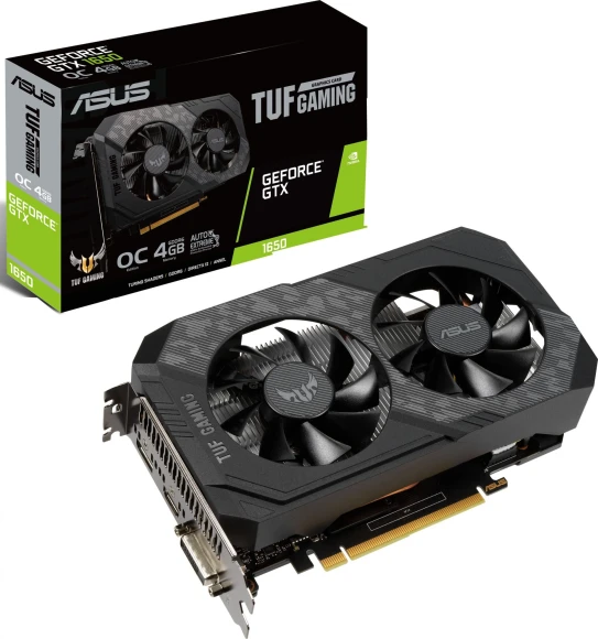 Видеокарта Asus PCI-E 3.0 TUF-GTX1650-O4GD6-GAMING NVIDIA GeForce GTX 1650 4Gb 128bit GDDR6 1410/12000 DVIx1 HDMIx1 DPx1 HDCP Ret Видеокарта Asus PCI-E 3.0 TUF-GTX1650-O4GD6-GAMING NVIDIA GeForce GTX 1650 4Gb 128bit GDDR6 1410/12000 DVIx1 HDMIx1 DPx1 HDCP Ret