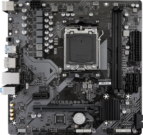 Материнская плата Gigabyte A620M H SocketAM5 AMD A620 2xDDR5 mATX AC`97 8ch(7.1) GbLAN RAID+HDMI+DP