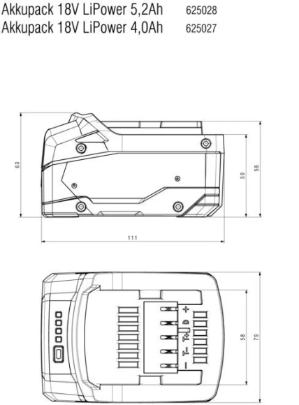 Батарея аккумуляторная Metabo LI-Power Extreme 18В 5.2Ач Li-Ion (625028000)