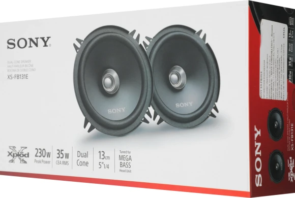 Колонки автомобильные Sony XS-FB131E (без решетки) 230Вт 89дБ 4Ом 13см (5дюйм) (ком.:2кол.) коаксиальные однополосные