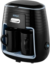 Кофеварка капельная Kitfort КТ-7447 450Вт черный/голубой