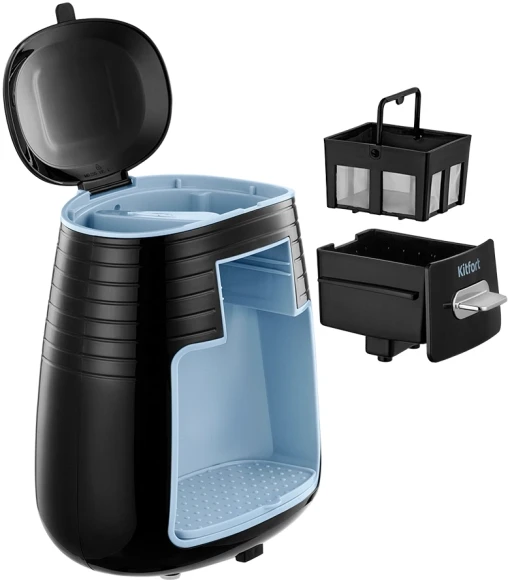Кофеварка капельная Kitfort КТ-7447 450Вт черный/голубой