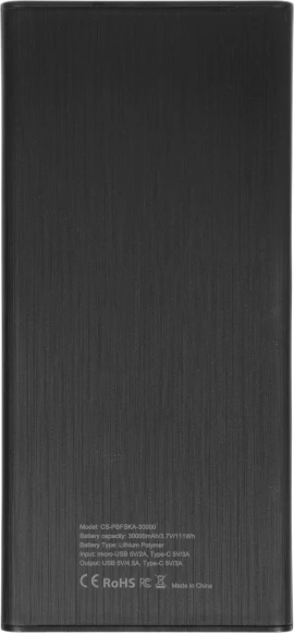 Мобильный аккумулятор Cactus CS-PBFSKA-30000 30000mAh 22.5W 4.5A USB-A/USB-C черный