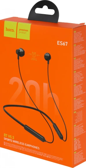 Гарнитура внутриканальные Hoco ES67 черный беспроводные bluetooth шейный обод Гарнитура внутриканальные Hoco ES67 черный беспроводные bluetooth шейный обод