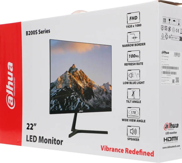 Монитор Dahua 21.5" DHI-LM22-B200S черный VA LED 5ms 16:9 HDMI M/M матовая 3000:1 250cd 178гр/178гр 1920x1080 100Hz VGA FHD 2кг Монитор Dahua 21.5" DHI-LM22-B200S черный VA LED 5ms 16:9 HDMI M/M матовая 3000:1 250cd 178гр/178гр 1920x1080 100Hz VGA FHD 2кг
