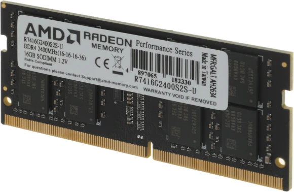 Память DDR4 16GB 2400MHz AMD R7416G2400S2S-U Radeon R7 Performance Series RTL PC4-19200 CL16 SO-DIMM 260-pin 1.2В Ret Память DDR4 16GB 2400MHz AMD R7416G2400S2S-U Radeon R7 Performance Series RTL PC4-19200 CL16 SO-DIMM 260-pin 1.2В Ret