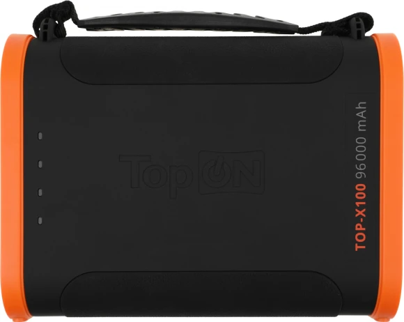 Электростанция портативная TopON TOP-X100 96000mAh 3A QC3.0 3xUSB черный/оранжевый (чехол в комплекте) (102705)