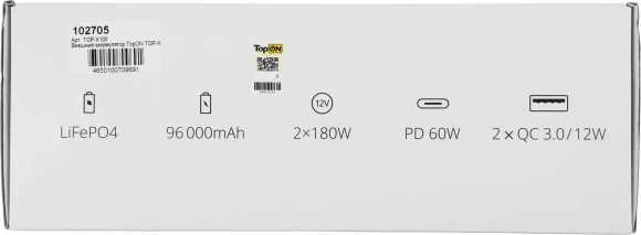 Электростанция портативная TopON TOP-X100 96000mAh 3A QC3.0 3xUSB черный/оранжевый (чехол в комплекте) (102705)