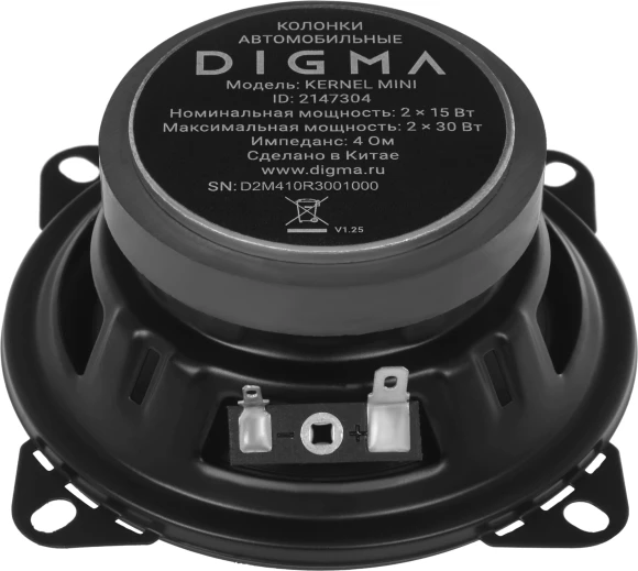 Колонки автомобильные Digma KERNEL MINI 60Вт 81дБ 4Ом 10см (4дюйм) (ком.:2кол.) коаксиальные двухполосные