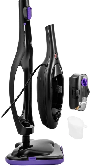 Швабра паровая Kitfort КТ-1061 1300Вт черный/фиолетовый Швабра паровая Kitfort КТ-1061 1300Вт черный/фиолетовый