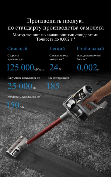 Пылесос ручной Dreame V11 450Вт серый/красный