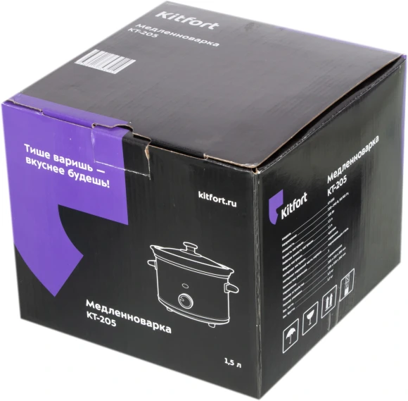 Медленноварка Kitfort КТ-205 1.5л 120Вт серебристый/черный