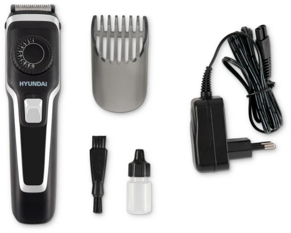 Машинка для стрижки Hyundai H-HC7127 черный 5Вт (насадок в компл:1шт)