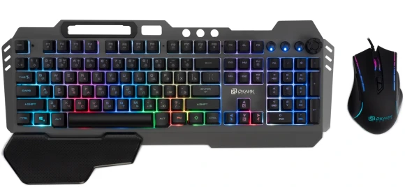 Клавиатура + мышь Оклик 700GMK клав:черный мышь:черный USB Multimedia LED (1533156)