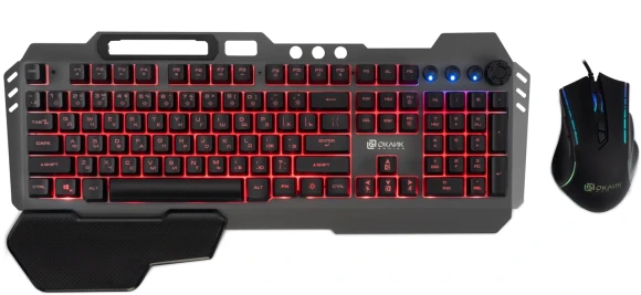 Клавиатура + мышь Оклик 700GMK клав:черный мышь:черный USB Multimedia LED (1533156)