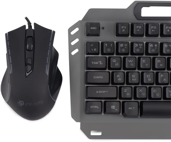 Клавиатура + мышь Оклик 700GMK клав:черный мышь:черный USB Multimedia LED (1533156)