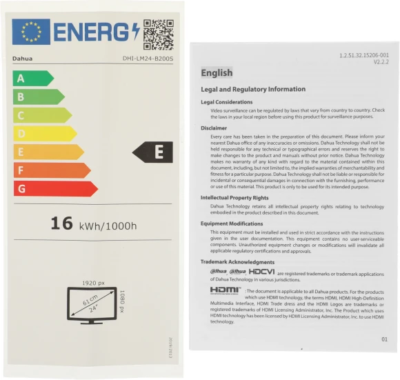 Монитор Dahua 23.8" DHI-LM24-B200S черный VA LED 5ms 16:9 HDMI M/M матовая 3000:1 250cd 178гр/178гр 1920x1080 100Hz VGA FHD 2.74кг Монитор Dahua 23.8" DHI-LM24-B200S черный VA LED 5ms 16:9 HDMI M/M матовая 3000:1 250cd 178гр/178гр 1920x1080 100Hz VGA FHD 2.74кг