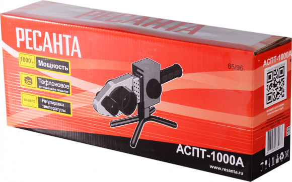 Сварочный аппарат для пластиковых труб Ресанта АСПТ-1000А 1кВт Тмакс.:300 парн.насад.