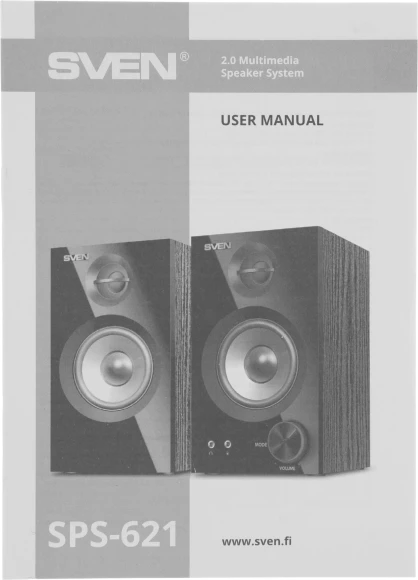 Колонки Sven SPS-621 2.0 черный 28Вт BT