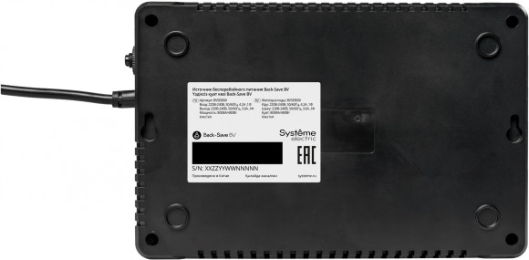 Источник бесперебойного питания Systeme Electriс BV BVSE800I 480Вт 800ВА черный