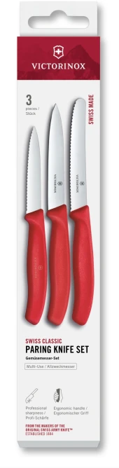 Набор ножей кухон. Victorinox Swiss Classic 6.7114.34C1 для овощей компл.:3предм. зеленый европодвес