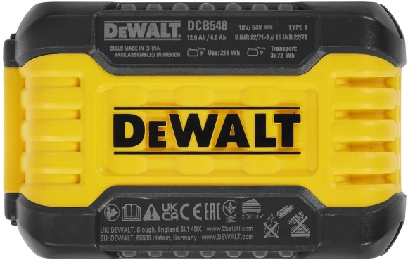 Батарея аккумуляторная DeWalt DCB548-XJ 18В 12Ач Li-Ion Батарея аккумуляторная DeWalt DCB548-XJ 18В 12Ач Li-Ion