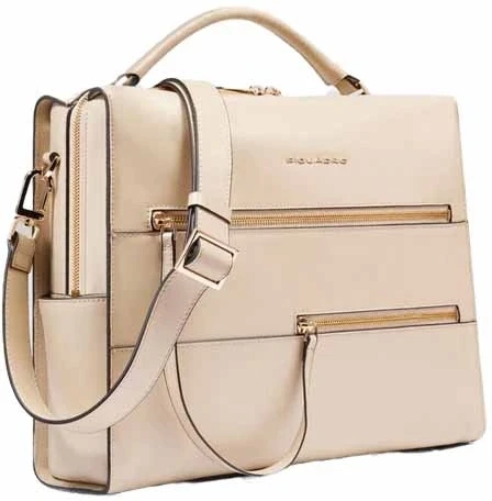 Деловая сумка Piquadro Patricia CA6774W140/BE с отделением для ноутбука 14" бежевая натур.кожа
