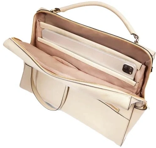 Деловая сумка Piquadro Patricia CA6774W140/BE с отделением для ноутбука 14" бежевая натур.кожа