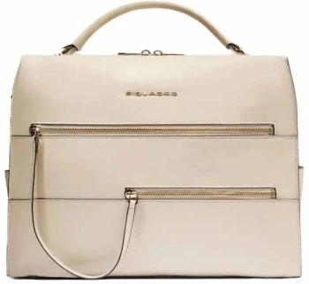 Деловая сумка Piquadro Patricia CA6774W140/BE с отделением для ноутбука 14" бежевая натур.кожа