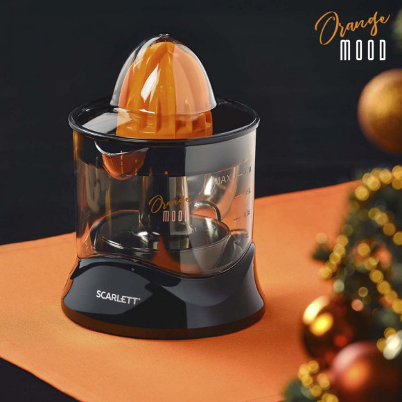 Соковыжималка цитрусовая Scarlett EasyClean SC-JE50C09 25Вт рез.сок.:700мл. черный/оранжевый