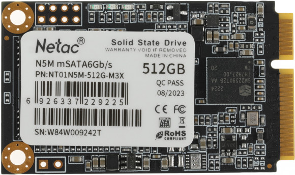 Накопитель SSD Netac SATA-III 512GB NT01N5M-512G-M3X N5M mSATA