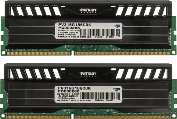 Память DDR3 2x8GB 1866MHz Patriot PV316G186C0K Viper 3 RTL PC3-14900 CL10 DIMM 240-pin 1.5В dual rank с радиатором Ret Память DDR3 2x8GB 1866MHz Patriot PV316G186C0K Viper 3 RTL PC3-14900 CL10 DIMM 240-pin 1.5В dual rank с радиатором Ret