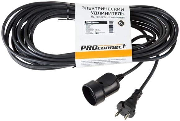 Удлинитель силовой PROconnect STANDARD (11-7605) 3x1.0кв.мм 4розет. 30м ПВС 10A катушка черный