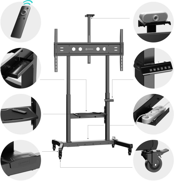 Стойка для телевизора Onkron TS1991 eLift черный 50"-100" макс.120кг напольный наклон Стойка для телевизора Onkron TS1991 eLift черный 50"-100" макс.120кг напольный наклон