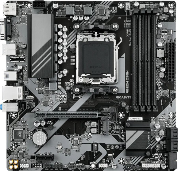 Материнская плата Gigabyte A620M DS3H SocketAM5 AMD A620 4xDDR5 mATX AC`97 8ch(7.1) GbLAN RAID+VGA+HDMI+DP