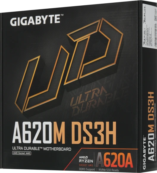 Материнская плата Gigabyte A620M DS3H Socket AM5 AMD A620 4xDDR5 mATX AC`97 8ch(7.1) GbLAN RAID+VGA+HDMI+DP Материнская плата Gigabyte A620M DS3H Socket AM5 AMD A620 4xDDR5 mATX AC`97 8ch(7.1) GbLAN RAID+VGA+HDMI+DP