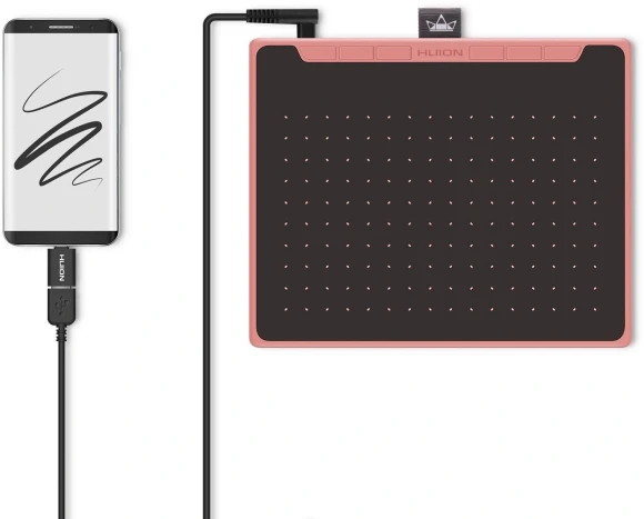 Графический планшет Huion Inspiroy RTS-300 USB Type-C розовый/черный