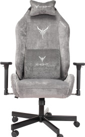 Кресло игровое Knight N1 Fabric серый Light-19 с подголов. крестов. металл Кресло игровое Knight N1 Fabric серый Light-19 с подголов. крестов. металл