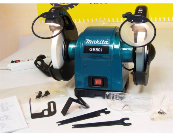 Электроточило Makita GB801 120Вт 2850об/мин d=205мм t=19мм Электроточило Makita GB801 120Вт 2850об/мин d=205мм t=19мм