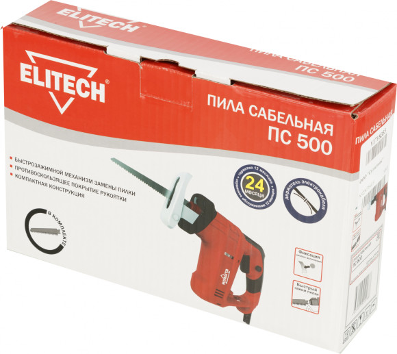 Сабельная пила Elitech ПС 500 500Вт 2350ход/мин (178316) Сабельная пила Elitech ПС 500 500Вт 2350ход/мин (178316)