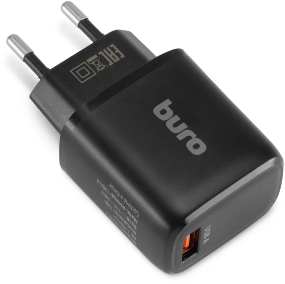 Сетевое зар./устр. Buro BUWG1 18W 3A (QC) USB-A универсальное черный (BUWG18P100BK) Сетевое зар./устр. Buro BUWG1 18W 3A (QC) USB-A универсальное черный (BUWG18P100BK)