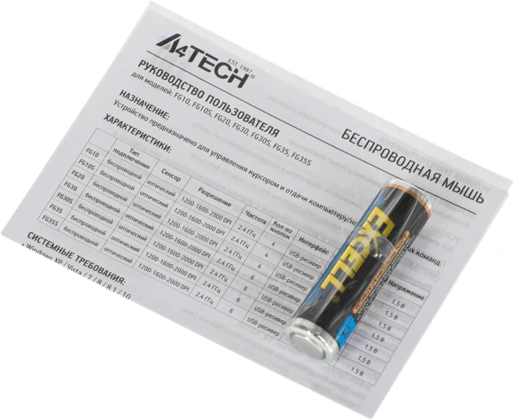 Мышь A4Tech Fstyler FG30S серый/оранжевый оптическая 2000dpi silent беспров. USB 6but (FG30S ORANGE)