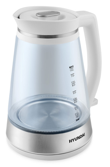 Чайник электрический Hyundai HYK-G3037 1.9л. 3000Вт белый/прозрачный корпус: стекло/пластик