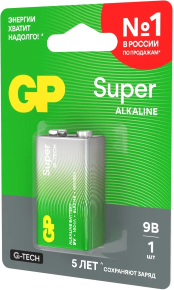Батарея GP Super Alkaline 1604AA21-5CRSBC1 9V (1шт) блистер