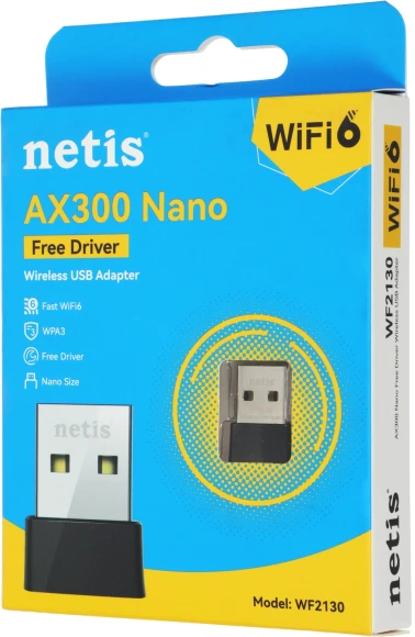 Сетевой адаптер Wi-Fi Netis WF2130 AX300 USB 2.0 (ант.внутр.) 1ант.