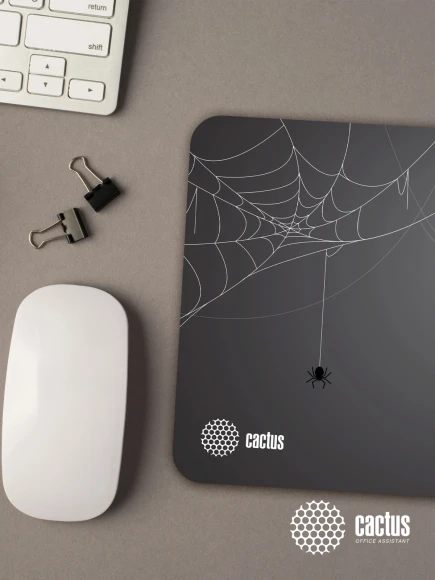 Коврик для мыши Cactus Spider gray черный 250x200x3мм (CS-MP-D13S)