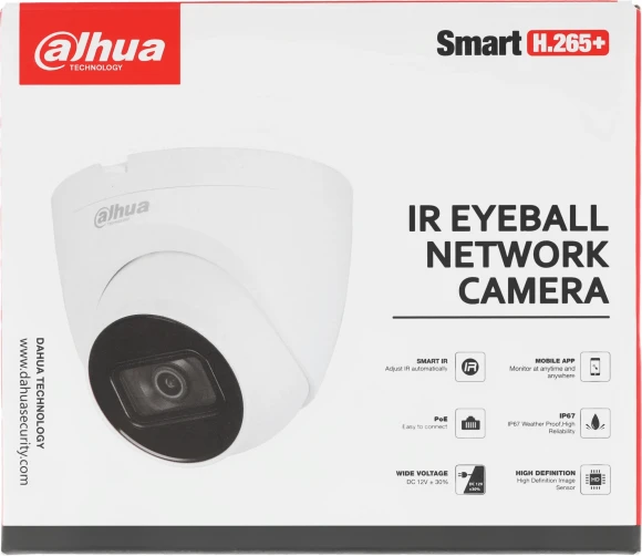 Камера видеонаблюдения IP Dahua DH-IPC-HDW2230T-AS-0280B-S2(QH3) 2.8-2.8мм цв. корп.:белый (DH-IPC-HDW2230TP-AS-0280B-S2)