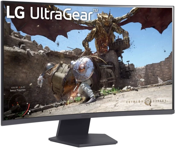 Монитор LG 31.5" UltraGear 32GS60QC-B черный VA LED 16:9 HDMI матовая 3000:1 300cd 178гр/178гр 2560x1440 180Hz FreeSync DP WQ HD 2K (1440p) 7.2кг
