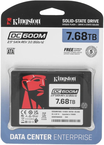Накопитель SSD Kingston SATA-III 7.68TB SEDC600M/7680G DC600M 2.5" 1 DWPD